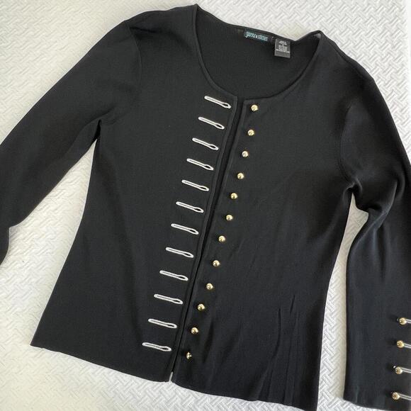 Patty Lewis Women's Coord Set Small Vintage Black Nautical Western Concha Rayon - Picture 12 of 12